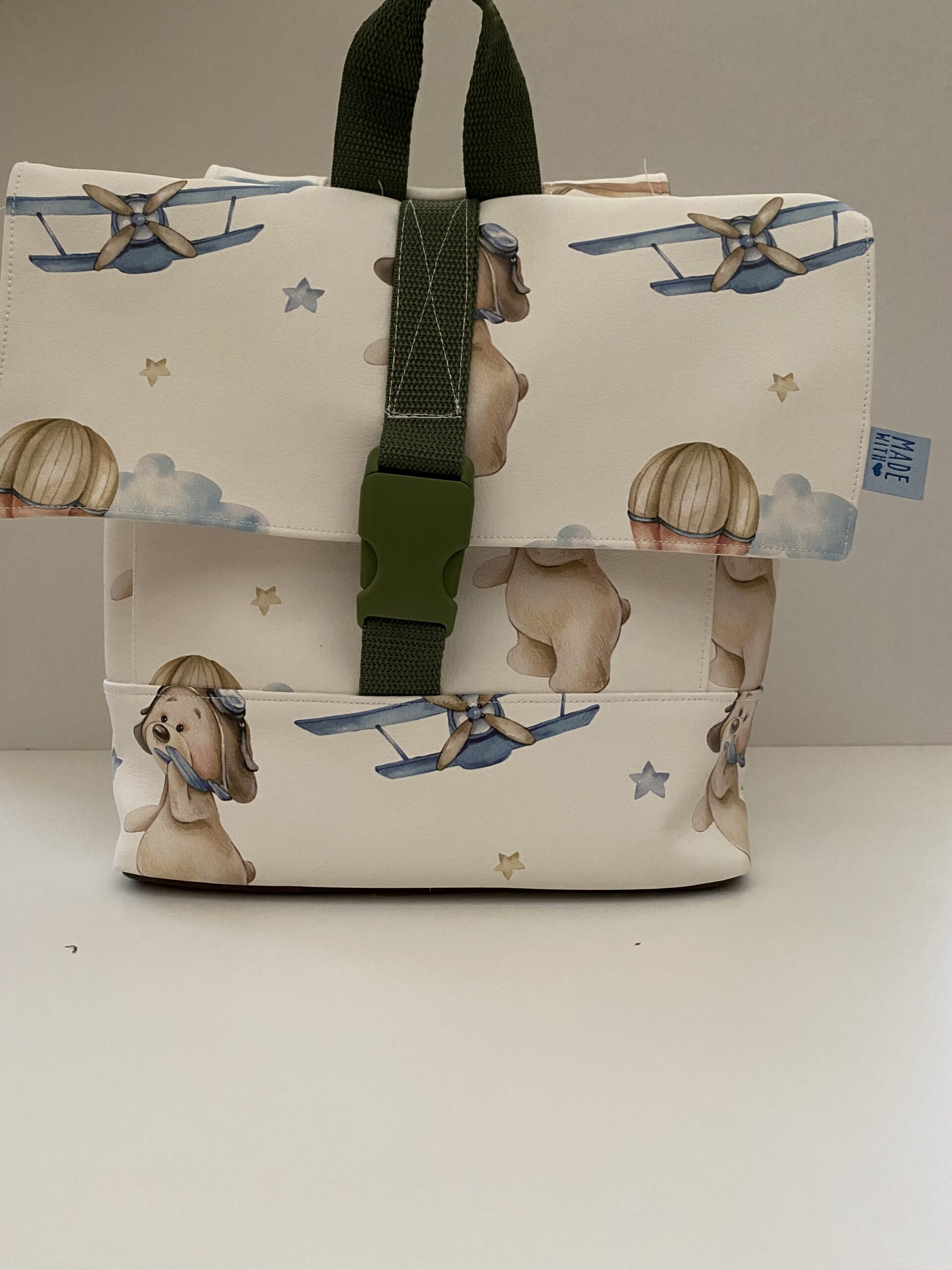 Kinderrucksack "Bär fliegt Doppeldecker"