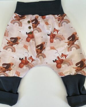Baby- und Kinderhose "Fuchs- und Hundemotiv" - Größe 80-92