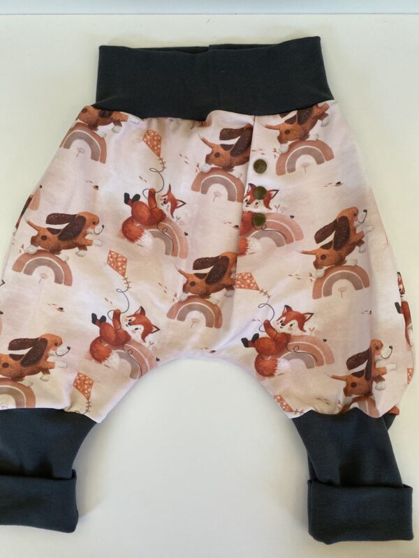 Baby- und Kinderhose "Fuchs- und Hundemotiv" - Größe 80-92