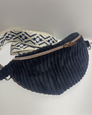 Bauchtasche aus Cord – Schwarz